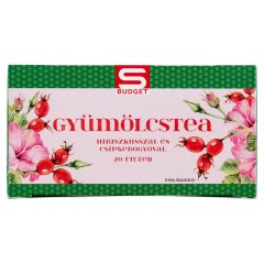 S-Budget filteres gyümölcstea hibiszkusszal és csipkebogyóval 20 filter 40 g