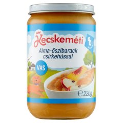 Kecskeméti alma-őszibarack csirkehússal bébiétel 8 hónapos kortól 220 g