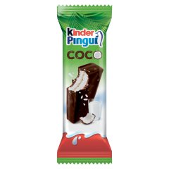 Kinder Pingui Tropical Coco csokoládéval bevont tejes és kókuszos krémmel töltött sütemény 30 g