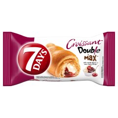 7DAYS Double Max croissant vaníliaízű töltelékekkel és meggyes töltelékekkel 80 g