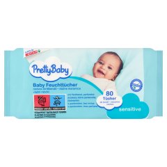 Pretty Baby illatmentes nedves törlőkendő érzékeny bőrre pantenollal 80 db