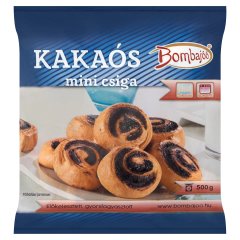 Bombajóó előkelesztett, gyorsfagyasztott, kakaós mini csiga 500 g