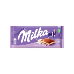 Milka alpesi tej felhasználásával készült tejcsokoládé tejes krémtöltelékkel 100 g
