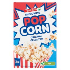 SPAR Pop Corn mikrohullámú sütőben készíthető sózott pattogatni való kukorica 3 x 100 g (300 g)