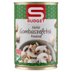 S-Budget natúr gombaszeletek tönkkel 400 g