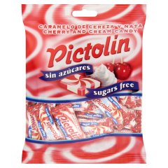 Pictolin cseresznye ízesítésű, tejszínes cukormentes cukorka édesítőszerrel 65 g