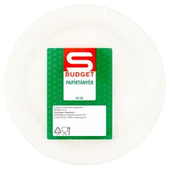 S-Budget papírtányér 18 cm 20 db