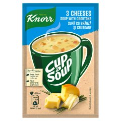 Knorr Cup a Soup instant 3 sajtkrémleves zsemlekockával 17 g