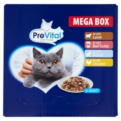 PreVital teljes értékű állateledel felnőtt macskák számára szószban 24 x 100 g