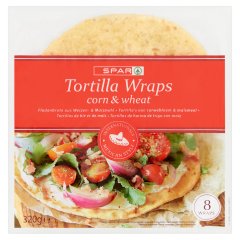 SPAR elősütött tortilla lapok búza- és kukoricaliszttel 8 db 320 g