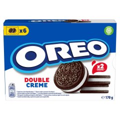 Oreo Double Creme vanília ízű töltelékkel töltött kakaós keksz 170 g