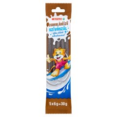 SPAR csokoládéízű szívószál tejben oldódó cukordrazséval 5 db 30 g