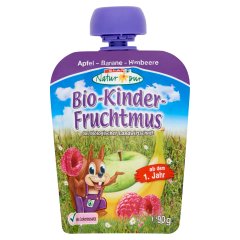 SPAR Natur*pur Bio gyümölcsvelő almával, banánnal és málnával 1 éves kortól 90 g
